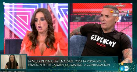 Dinio terminó por desmentir en 'Viernes Deluxe' que tuviera una 'noche de amor' con Carmen Alcayde