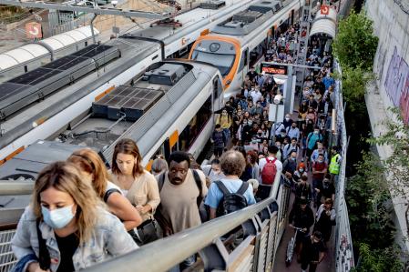 Corte de Rodalies. Estación de Sant Andreu Comtal 19-09-2022