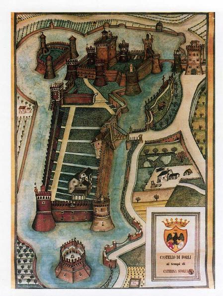 El castillo de Ravaldino en tiempos de Caterina Sforza.