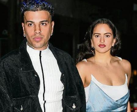 NEW YORK, NEW YORK - SEPTEMBER 25: Rauw Alejandro and Rosalia celebrate her birthday at Carbone after Rosalia performed at the Global Citizen Festival on September 25, 2022 in New York City. (Photo by Gotham/GC Images)