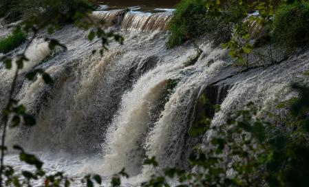 El Ter baja con fuerza a la altura de Orís.