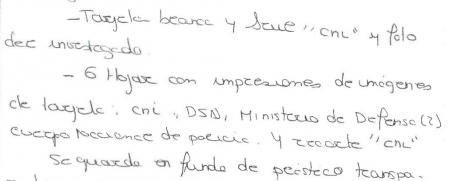 Acta policial del registro en la casa de Luceño