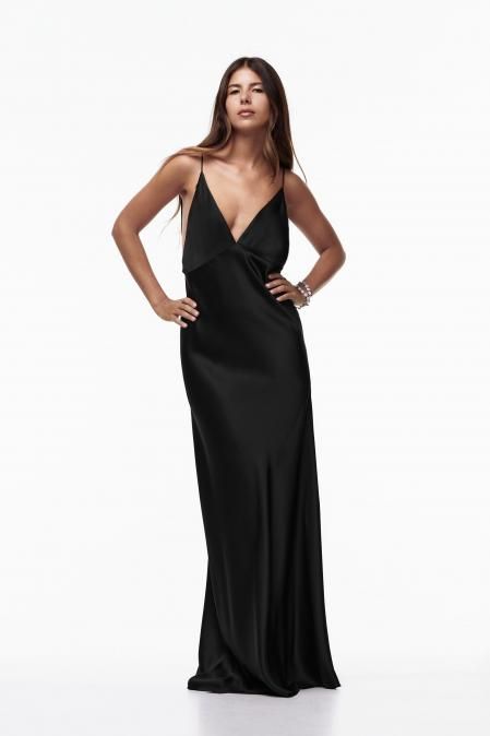 Vestido satinado de Zara