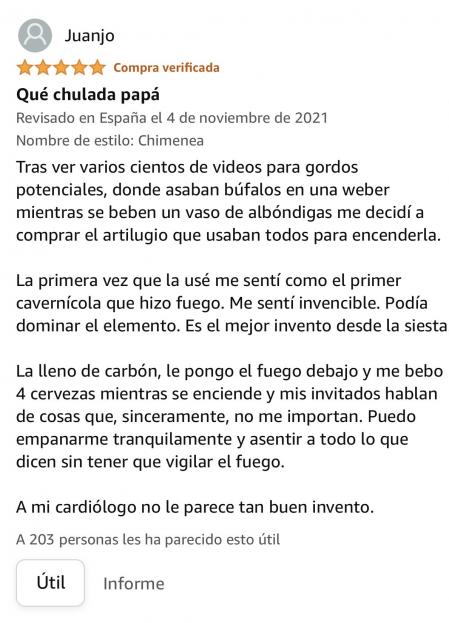 La reseña en Amazon