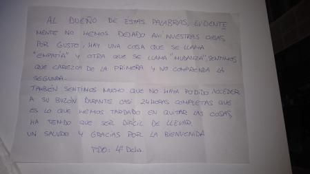 La respuesta de la nueva inquilina