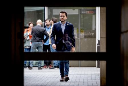 Pere Aragonès, este mediodía en la sede de ERC