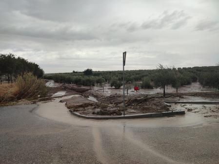 Imagen de las consecuencias de la tromba de agua en Lucena, Córdoba.