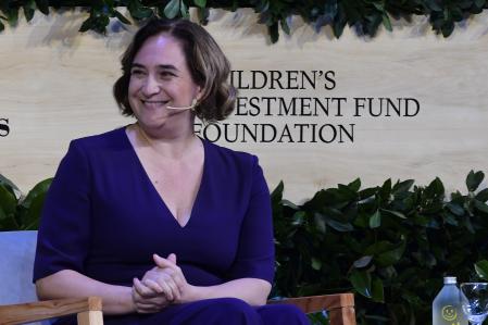 La alcaldesa de Barcelona, Ada Colau, este jueves en Buenos Aires