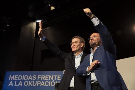 Intervención conjunta de Alberto Núñez Feijóo y Alejandro Fernández en un acto reciente