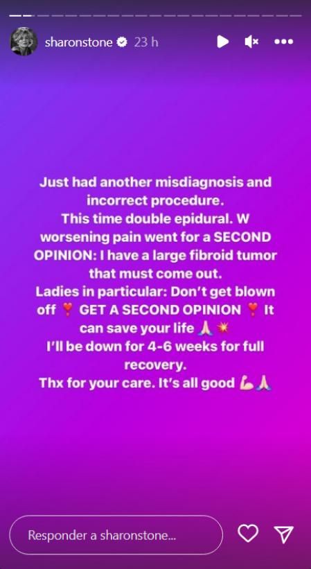 El comunicado de Sharon Stone