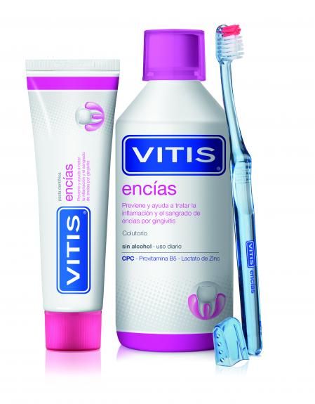 Los dentífricos y los colutorios de VITIS Encías protegen y cuidan las encías, previniendo la acumulación de placa y ayudando a reducir la inflamación y el sangrado