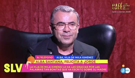 'Sálvame': Jorge Javier, muy emocionado al hablar con Alba Santana, hija de Mila Ximénez