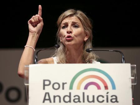 Yolanda Díaz, en un mitín de Por Andalucía, la fracasada segunda confluencia de Podemos y UP