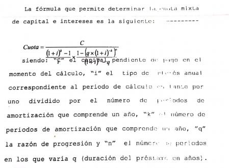 En la escritura de la hipoteca de Sandra Fernández aparece la fórmula que la entidad financiera aplica para calcular la hipoteca creciente