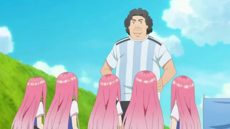 Maradona como “Entrenador de fútbol” en el anime de Go-Tōbun no Hanayome