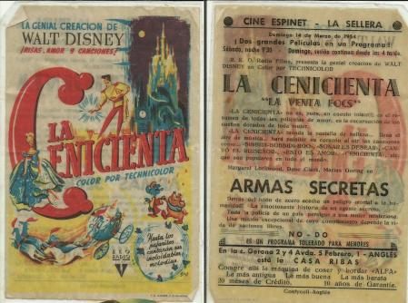 Programa de mano de La Cenicienta de Disney.