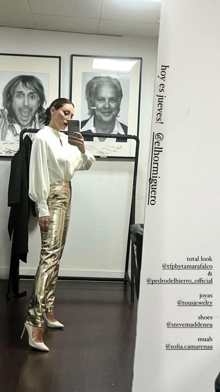 Tamara Falcó con su conjunto disco en 'El Hormiguero'