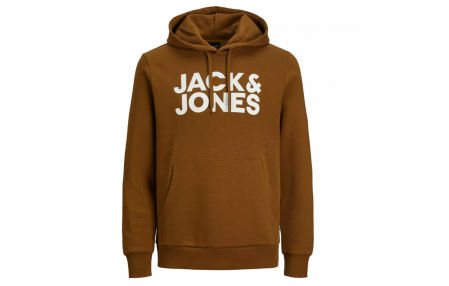 Jack & Jones, sudadera con capucha modelo JJECORP en color rubber marrón