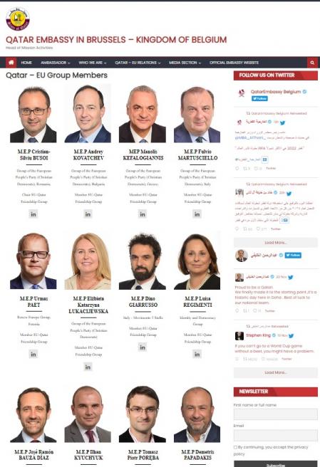 El grupo de Amigos de Qatar solo existe ya en la web de la embajada del emirato en Bruselas