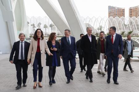 Francina Armengol y Ximo Puig a su llegada a la ciudad de las artes y las ciencias