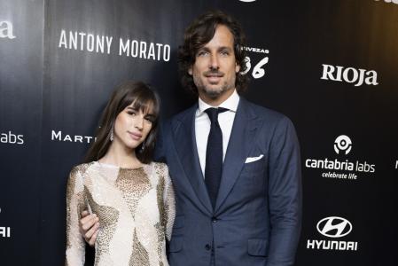 Teniisplayer Feliciano Lopez and Sandra Gago at photocall for Esquire Men of Year 2022 awards in Madrid on Wednesday, 14 December 2022.