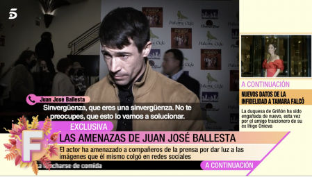 Juan José Ballesta amenazando a una reportera de Telecinco