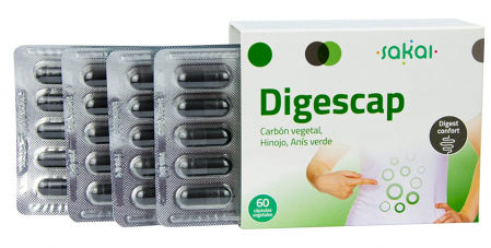 Sakai Digescap, cápsulas de carbón vegetal, hinojo y anís verde