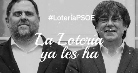 Campaña del PP contra el Gobierno por la reforma de la sedición y la malversación  aprovechando la Lotería de Navidad