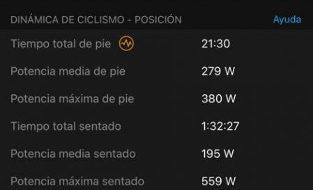Resumen de datos de potencia.