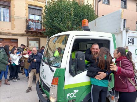Vecinos de Calatayud celebrando el primer cuarto premio