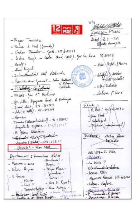 Anotaciones de la libreta de Pepe Cataluña recogidas en el informe de la UCO