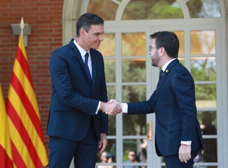 El presidente del gobierno Pedro Sánchez con el presidente de la Generalitat Pere Aragones Foto emilia Gutierrez
15/07/2022