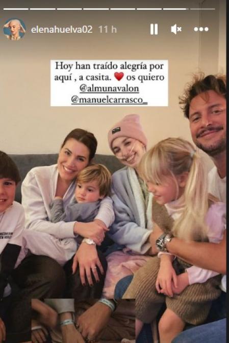 Elena Huelva recibe la visita de Manuel Carrasco y su familia