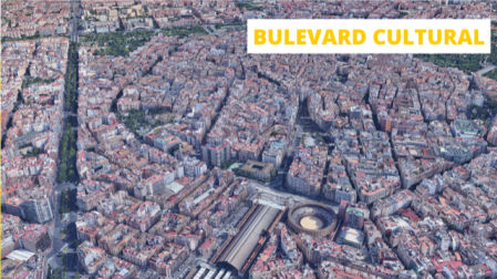 Imagen aérea de por donde discurrirá el bulevar cultural de València