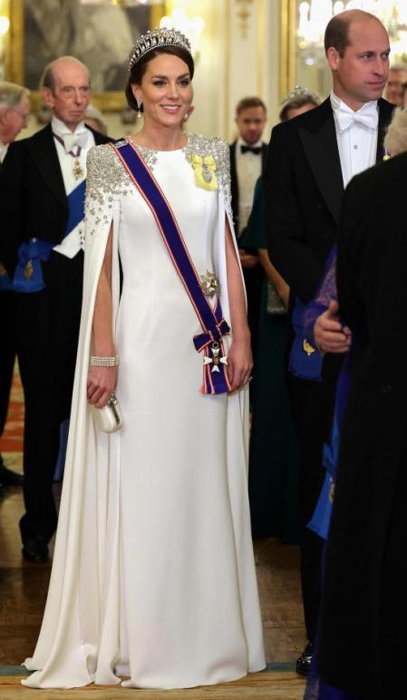 Kate Middleton en su primera cena de Estado como princesa de Gales