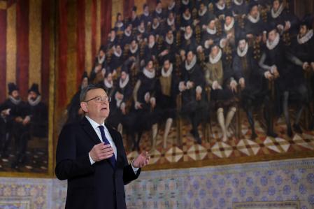 Ximo Puig durante su discurso de Fin de Año en el Saló de Corts