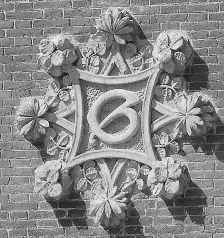 La inicial de los primeros pabellones del Hospital de Sant Pau.