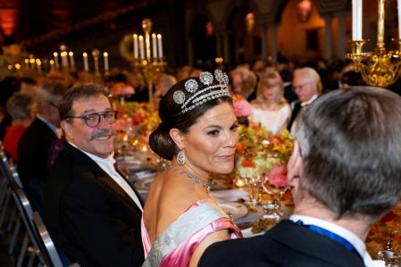 La princesa Victoria durante la cena posterior a la última entrega de los premios Nobel el 10 de diciembre de 2022