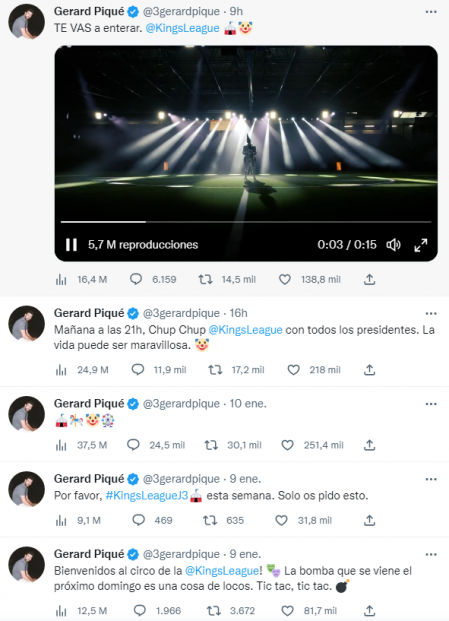 Los últimos tuits de Gerard Piqué