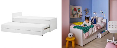 SLÄKT, cama nido con almacenaje