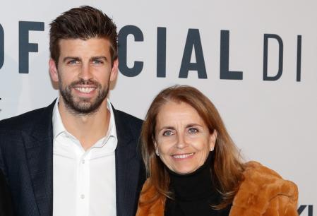 Soccerplayer Gerard Pique with parents Joan Pique and Montserrat Bernabeu at photocall for Davis Cup Official Dinner 2019 in Madrid on Saturday, 16 November 2019