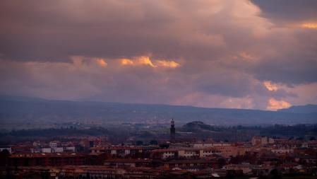 Nubes de frío en Manlleu.