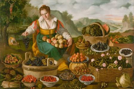 La vendedora de frutas, Vicenzo Campi (1580)