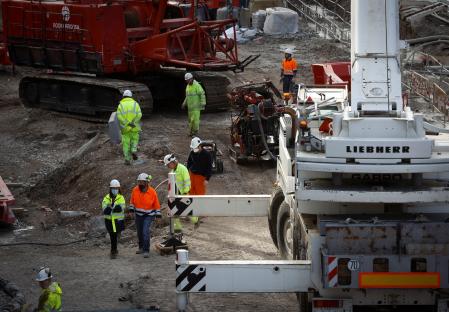 Obras del tren de alta velocidad en la estación del Norte de San Sebastián
