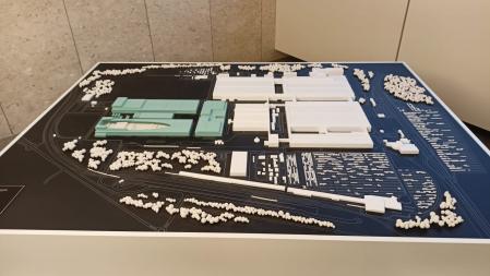 Maqueta de la gigafactoría de Salzgitter que es la referencia para la construcción de la planta de Sagunt