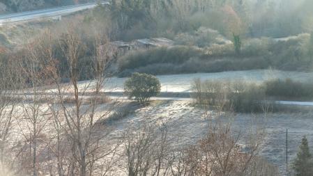 Paisaje gélido en Sant Sardurní d'Osormort.