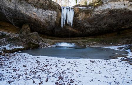 Helada en el Salt del Bisbe.