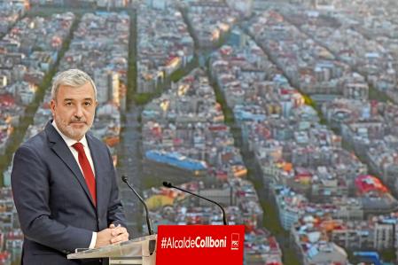 Jaume Collboni, durante su comparecencia para anunciar que deja el Ayuntamiento de Barcelona