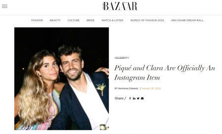 Detalle de la noticia en 'Harper's Bazaar Arabia'.