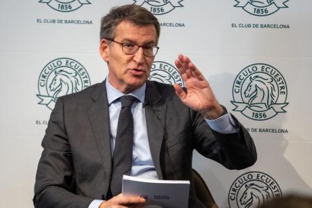 El presidente del Partido Popular, Alberto Núñez Feijóo, interviene en un coloquio, a 26 de enero de 2023, en Barcelona, Cataluña (España). Feijóo ha explicado hoy su proyecto en un encuentro organizado por el Círculo Ecuestre. El jefe de la oposición ha presentado, esta semana en Cataluña, su proyecto político en un territorio donde el PP quiere recuperar terreno ante las próximas elecciones del 28 de mayo.
26 ENERO 2023;CATALUNYA
Europa Press
26/01/2023